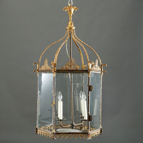 Outstanding Regency gilt bronze hall lantern