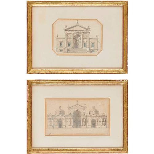 Fine pair Palladian architectural paintings