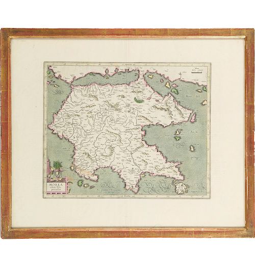 Mercator, map of Morea, Greece, 1630