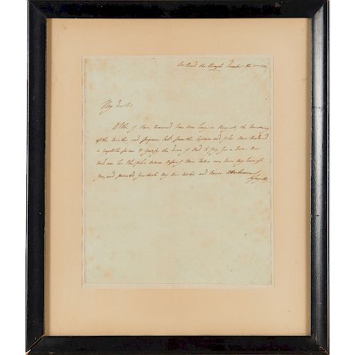 Marquis de Lafayette, autograph letter signed 1784