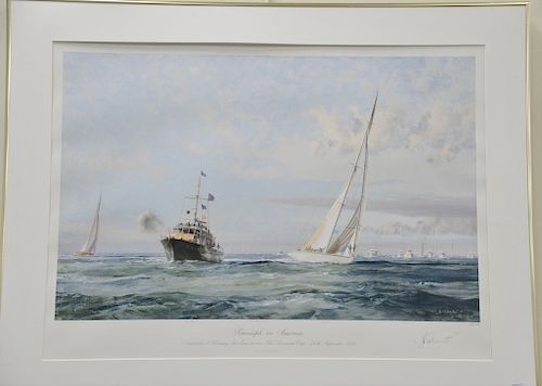 John Stobart, "Triumph in America", colored lithograph, 22 3/4" x 31". 
Provenance: Property from the Credit Suisse Americana Collec...
