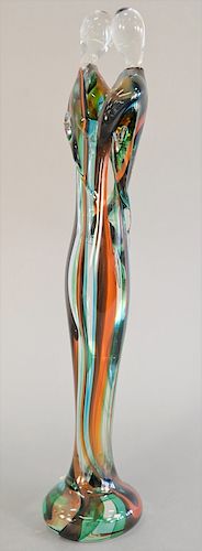 Murano art glass figural sculpture "Lovers", label on bottom. ht. 20 in.