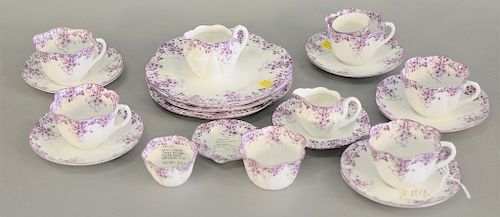 Shelley twenty-two piece set of Dainty mauve cups, saucers, plates, creamer, etc.