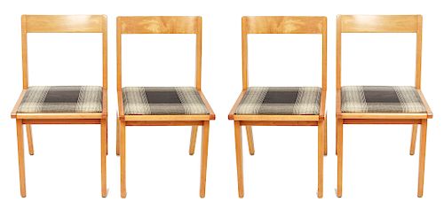 Risom for Knoll Mid-Century Modern Side Chairs, 4