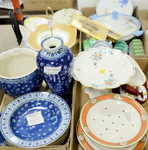 Four tray lots of Shelley china to include ten Cloisello ware china, pottery pieces, serving pieces, etc.