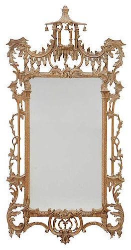Chinese Chippendale Style Carved Mirror