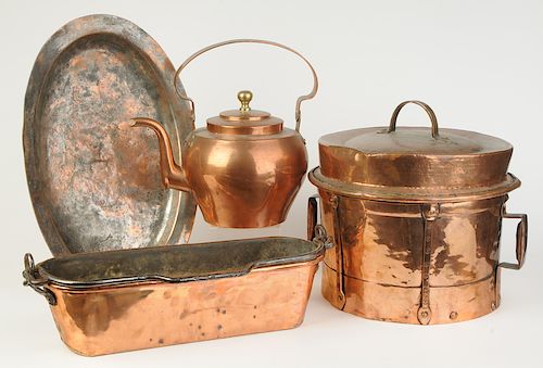 Four Pieces French Copper