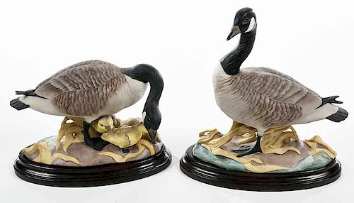 Pair Boehm Porcelain Figural Canada Geese