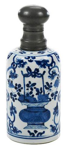 Chinese Qing Dynasty Bottle With Pewter Top