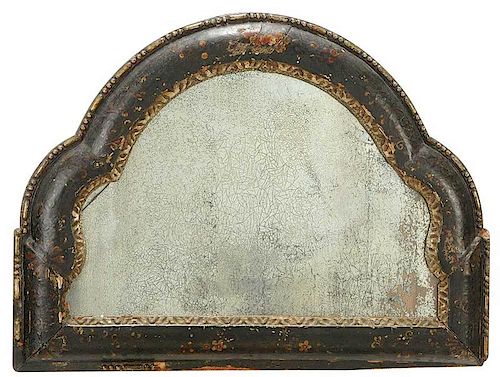 Queen Anne Japanned and Silvered Mirror
