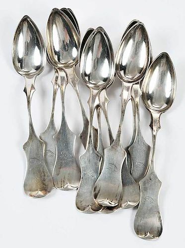 Set of Eleven Ohio Coin Silver Spoons