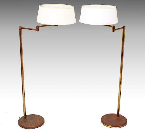 Walter von Nessen Modern Adjustable Floor Lamps Pr