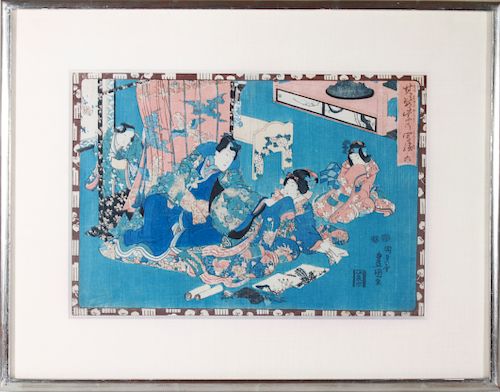 Utagawa Kunisada Japanese Woodcut Print 19th C.