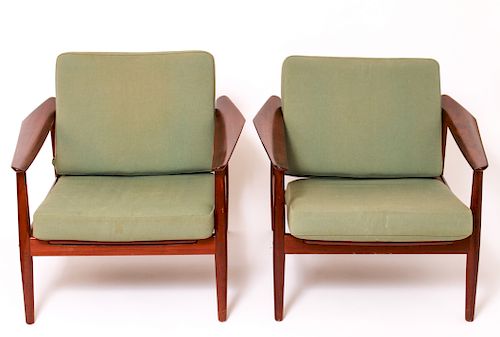 Finn Juhl John Stuart Danish Modern Arm Chairs, Pr