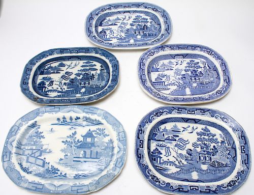 Staffordshire Stoneware Blue Willow Platters 5