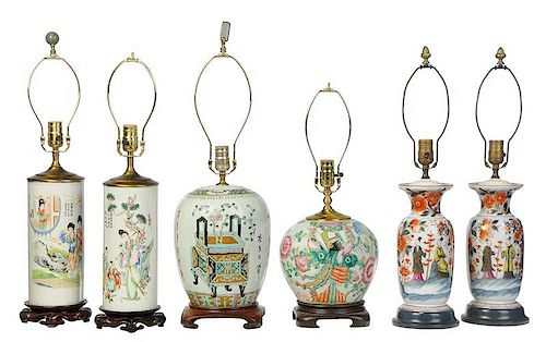 Six Asian Export Porcelain Vases, Jars