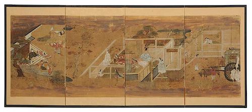 Japanese Edo Period Painted Screen