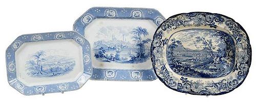 Three Historical Staffordshire Platters