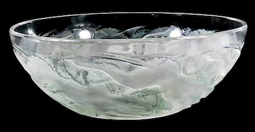 R. Lalique Chiens Glass Bowl