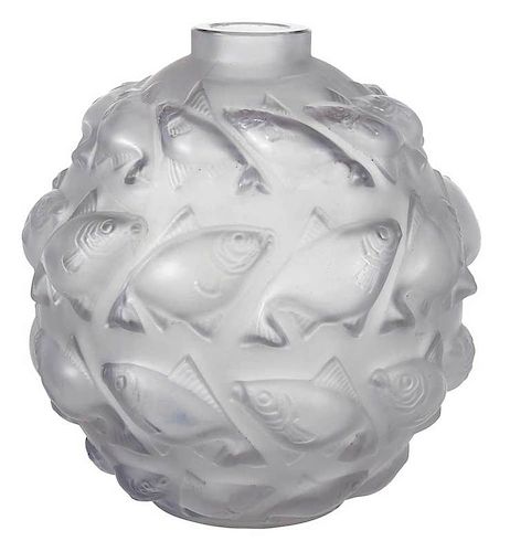 R. Lalique Camaret Frosted Glass Vase