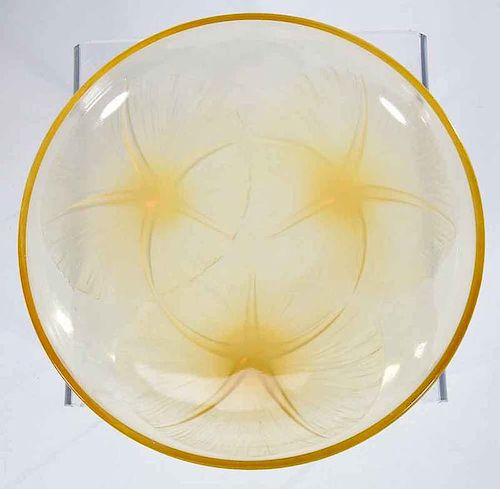 R. Lalique Volubilis Amber Opalescent Glass Bowl