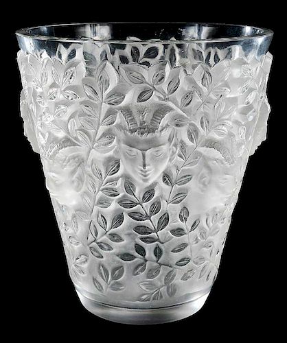 Lalique Silenes Glass Vase