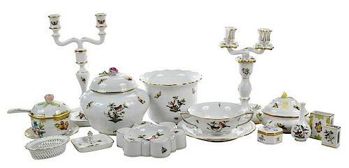 46 Pieces Herend Porcelain including Rothschild