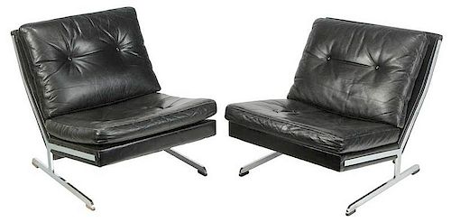 Pair Fabricius & Kastholm Style Leather Chairs