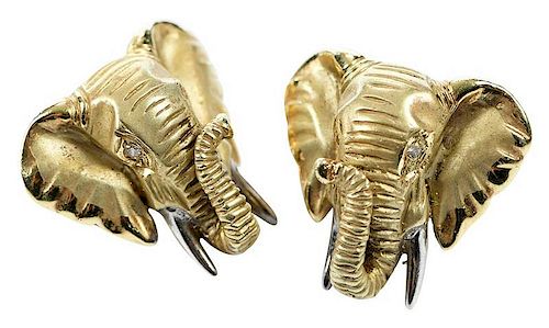 14kt. Gold Elephant Earrings