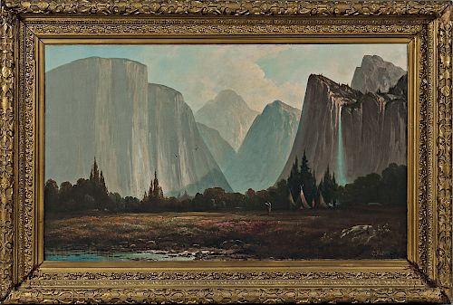 Landscape Painting The Bridal Veil Falls Yosemite