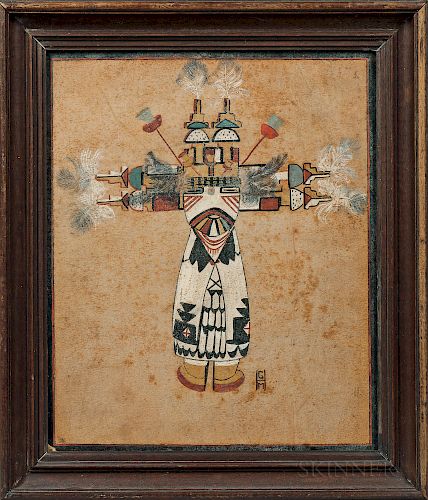Drawing of a Hopi Shalako Katsina by Gene Hodge