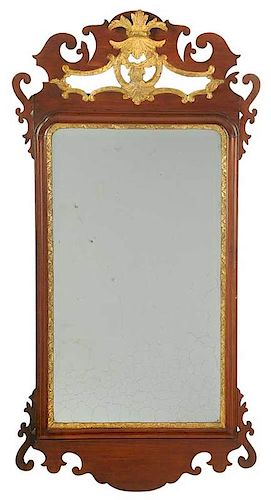 Chippendale Mahogany Parcel Gilt Mirror