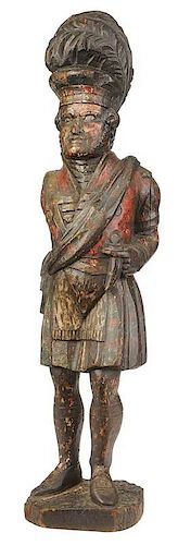 Carved and Polychrome Tobacconist Figure