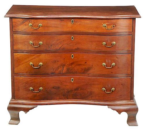 New England Federal Serpentine Mahogany Chest