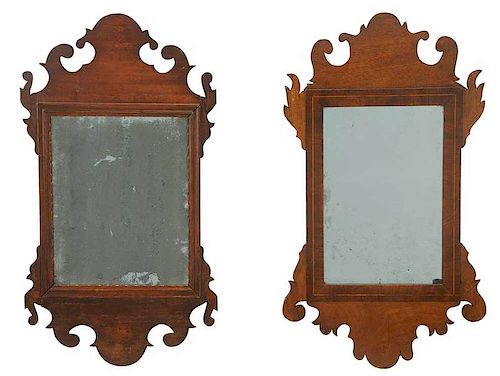 Two Similar Small Chippendale Mirrors