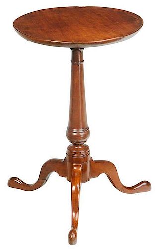 New England Chippendale Dish Top Candlestand