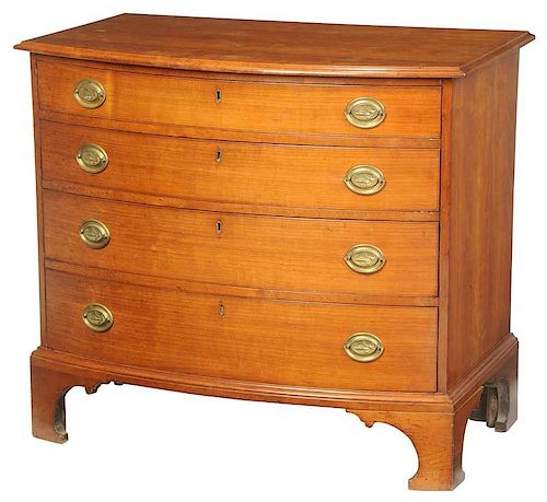 New England Federal Cherry Bowfront Chest