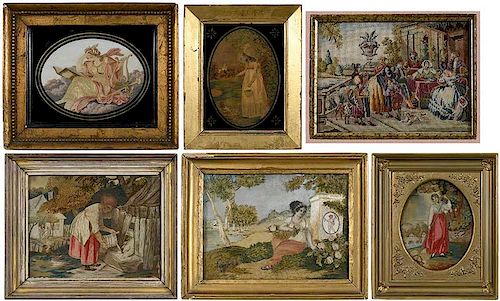 Six Framed British Embroideries