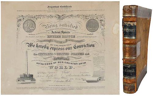 J.B. Cocke Ledger and Prohibition Certificate