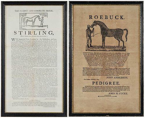 Two Early Illustrated Horse Breeding Broadsides