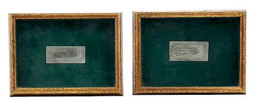 Two Framed Silver Engraving Plates