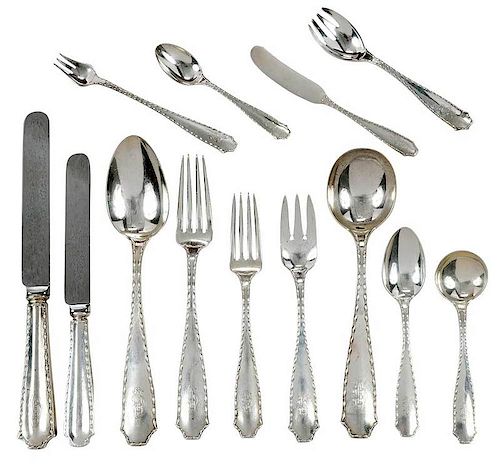 Tiffany Marquise Sterling Flatware, 134 Pieces