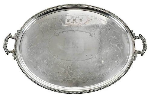 Large Old Sheffield Plated Silver Tray