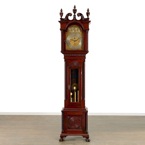 Walter Durfee mahogany grandfather clock