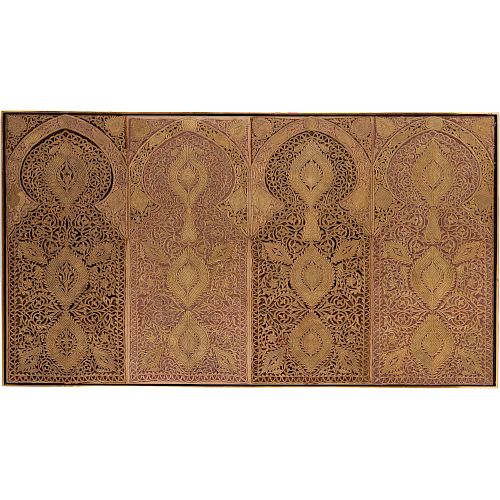 Large Mughal silk and metal threaded tapestry