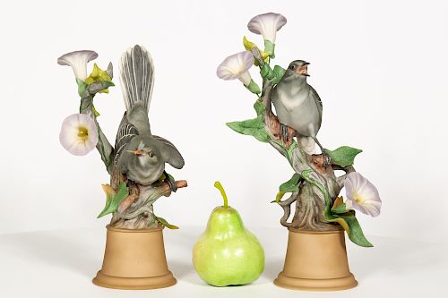 Pair of Boehm Mockingbirds (459) Porcelain Figures