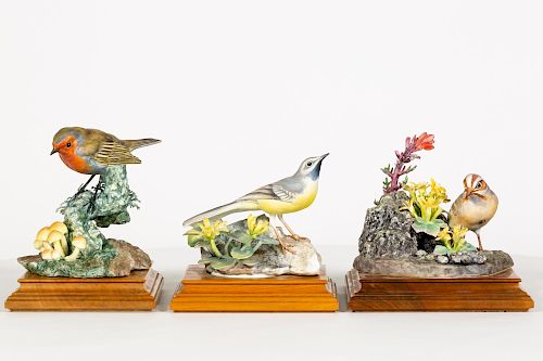 Group of Three Dorothy Doughty Porcelain Birds