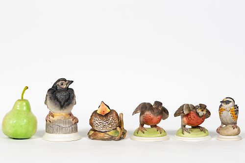 Five Boehm Porcelain Fledgling Bird Figurines