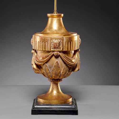 Nice Italian Neoclassic giltwood urn lamp