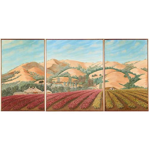 Lew Davis, triptych painting